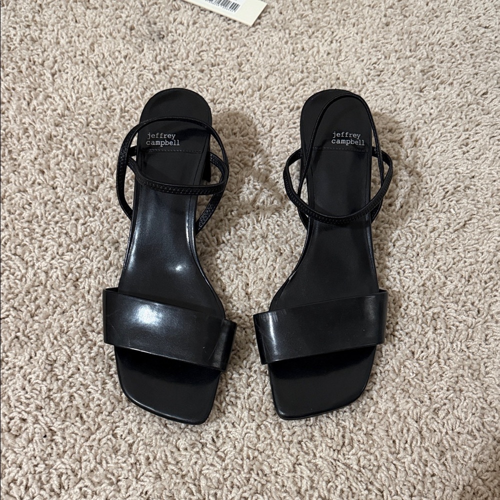 Jeffrey Campbell Black Strappy Kitten Heels